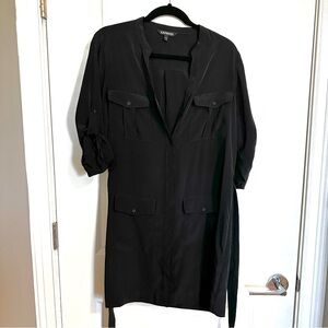 Express Black Utility Dress With Belt